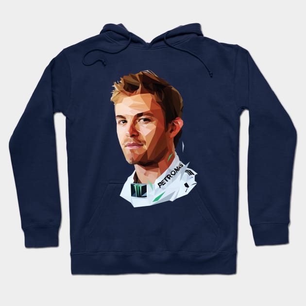 Nico Rosberg Low Poly Hoodie by pxl_g